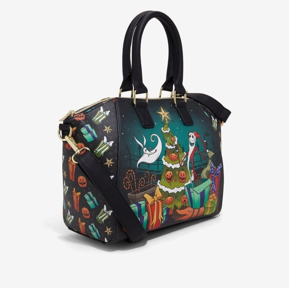 Loungefly Disney NBC Jack Skellington Zero Sandy Claws Christmas Satchel NWT - Picture 6 of 7